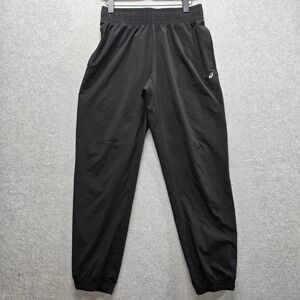 Asics Mens Black Athletic Jogger Pants Size Large Elastic Waist Activewear